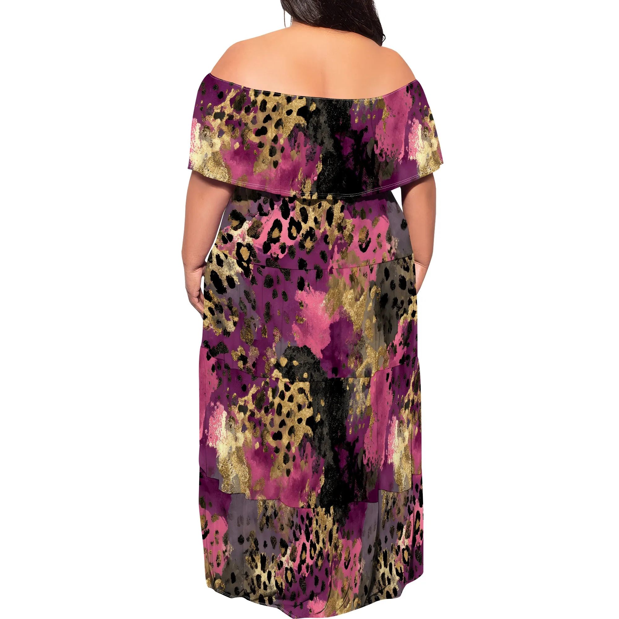 Women's Off The Shoulder Maxi Dress Summer Sleeveless Casual Slim Swing Formal Party Dresses