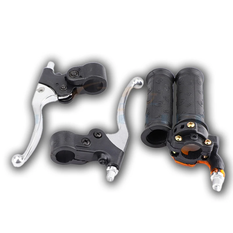 22mm Mini Motorcycle Twist Throttle Handle Brake Lever Set for 2 Stroke 47cc 49cc Off Road Mini Bike ATV Motocross Motorcycle