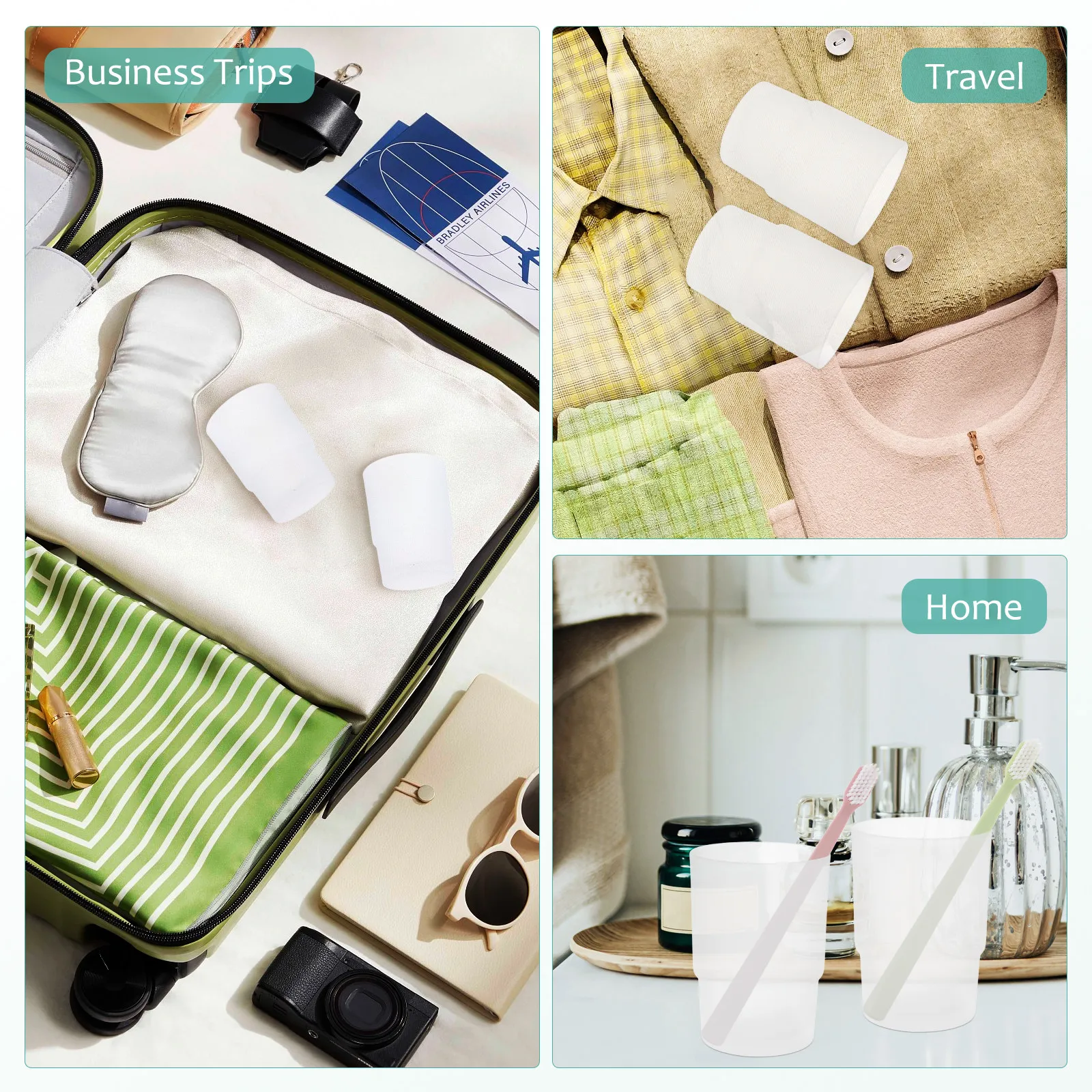 Bathroom Tooth Brushes Holder Glass Paste Cups and Toothbrush Reusable Accessories Clear