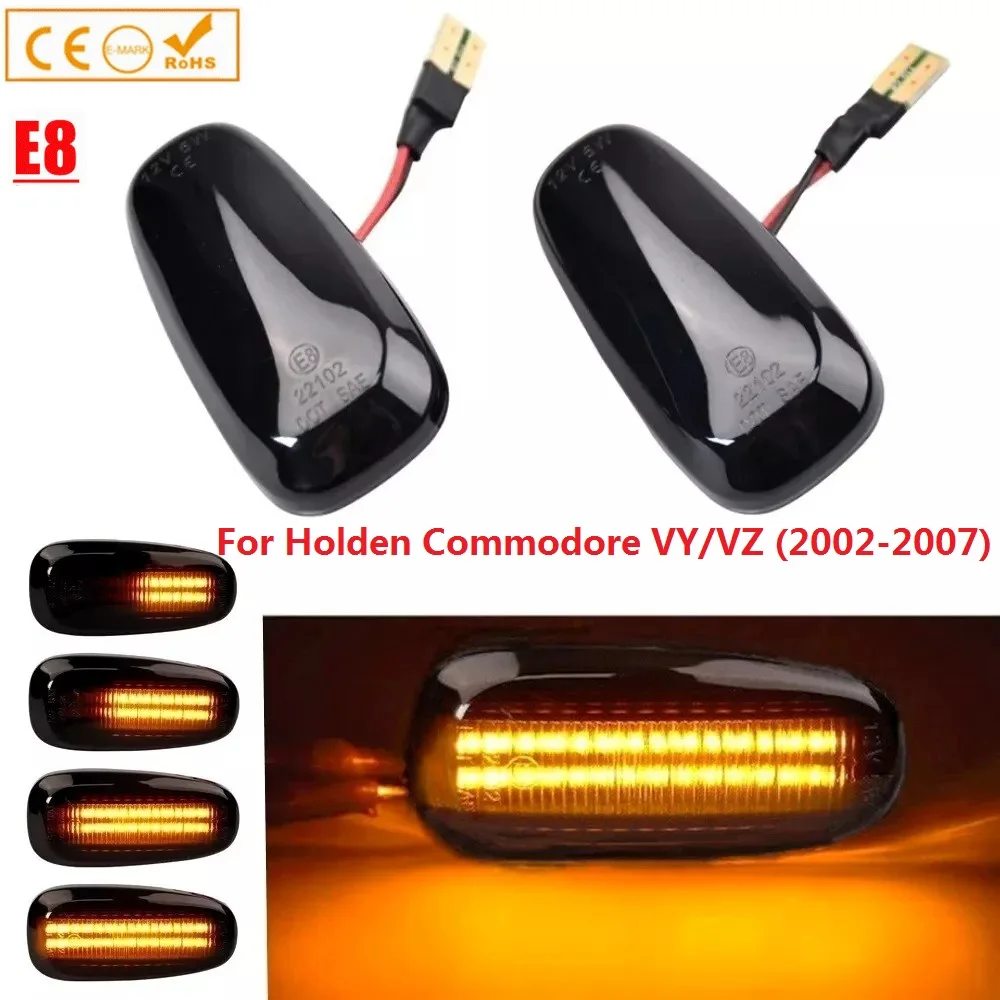 Dynamic Sequential LED Front Fender Side Marker Turn Signal Light For Holden Commodore VY/VZ Opel Cadillac Chevrolet Corvette C6