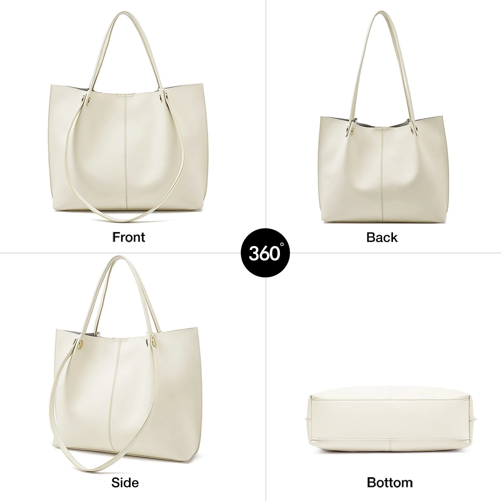 FOXER Women Fashion Handbag Split Leather Shoulder Bag Lady Office Commuter Top Tote Female Luxury Large Capacity Composite Bags