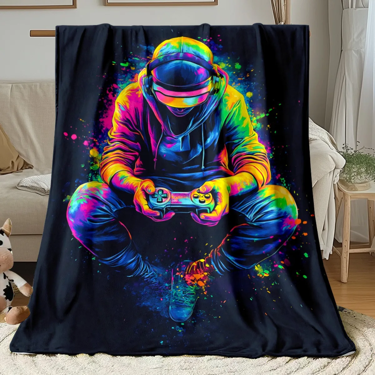 A Single Piece Figure in a Vibrant, Artistic Stance, This Lightweight Flannel Blanket Is Perfect for Home Decor. It'S Ideal for