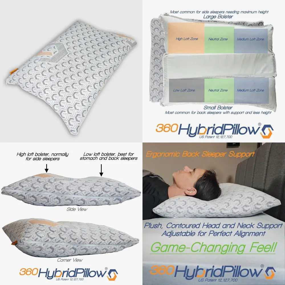 

Ergonomic Adjustable Neck Pillow for Cervical Support and Pain Relief - Suitable for Back, Side, and Stomach Sleepers