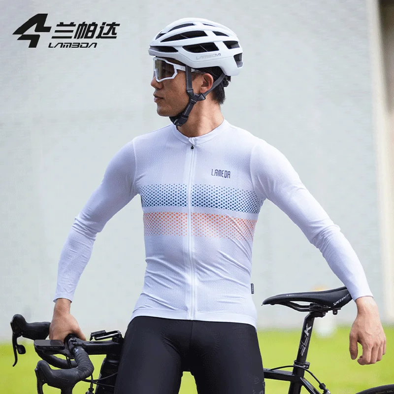 Lameda Men's ycling Jersey Slip Resistance Cycling Shirt Quick Dry Cycling Clothes For Men Absorb Sweat long Jersey