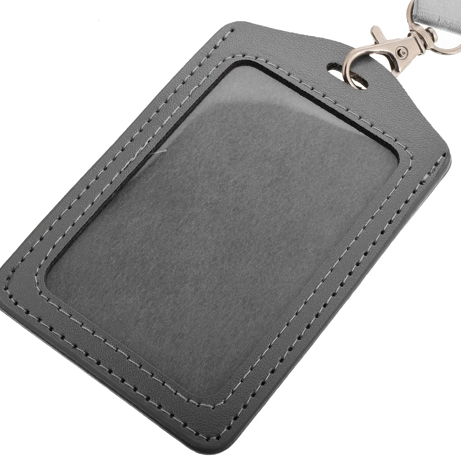10Pcs Versatile Badge Holder Pack Metal Buckle Lanyard Transparent Id Sleeve Fake Name Badge Protector for Workplace Id