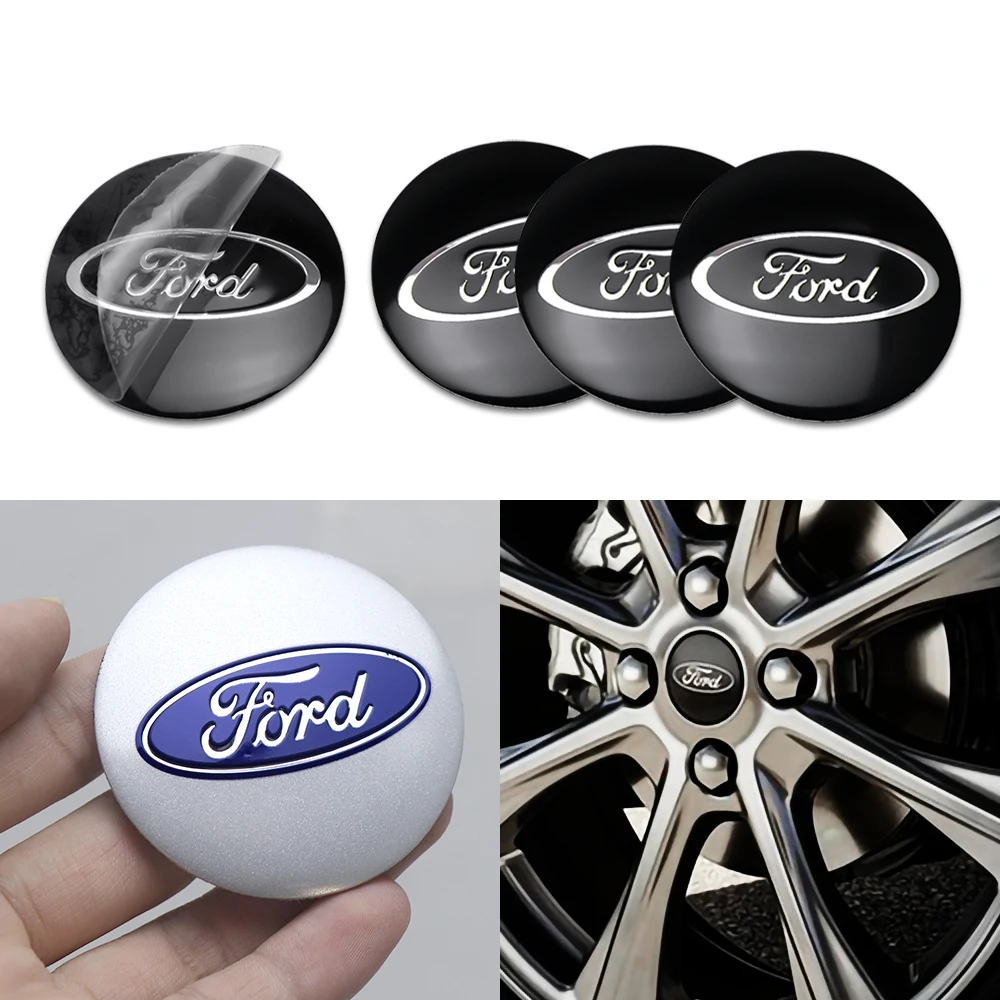 4Pcs 54/56/60MM For Ford Fiesta C-Max Kuga Ranger Raptor KA Fusion ST Transit Edge Car Wheel Center Hup Caps Wheel Cover Sticker