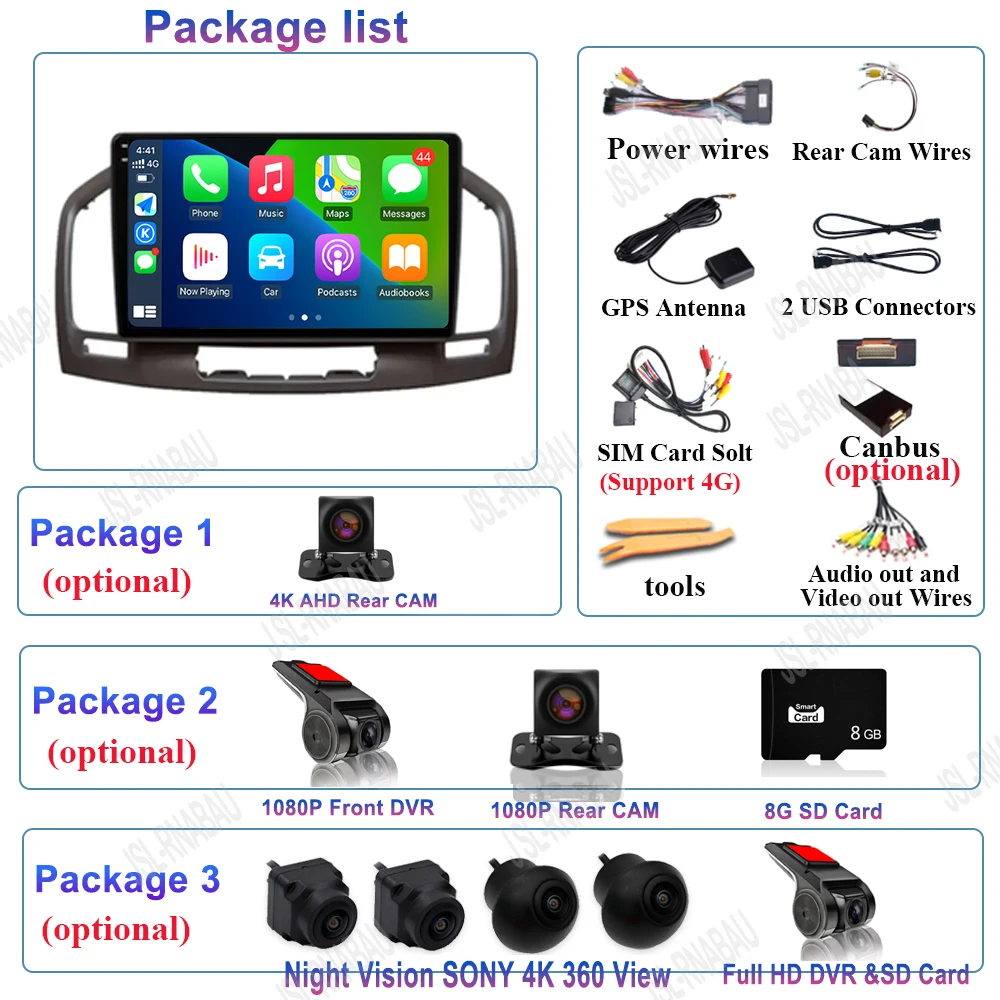 Android 16 Carplay Car Radio For Buick Regal Opel Insignia 2009 2010 2011 2012 2013 WIFI+4G Multimidia Player GPS Navi Stereo BT - view 3