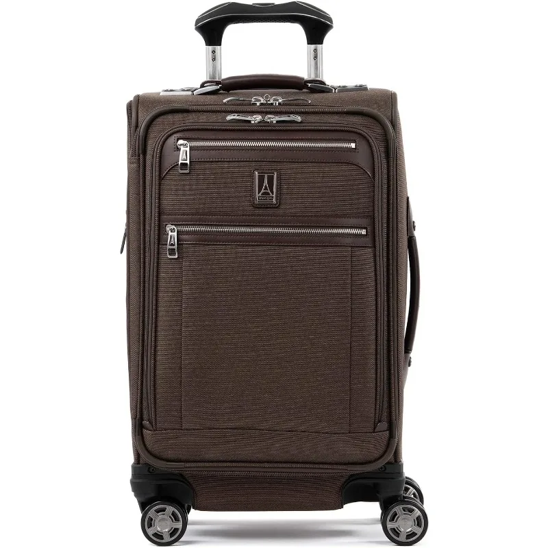 

Platinum Elite Softside Expandable Carry on Luggage, 8 Wheel Spinner Suitcase, USB Port, Suiter, Men and Women, Rich E
