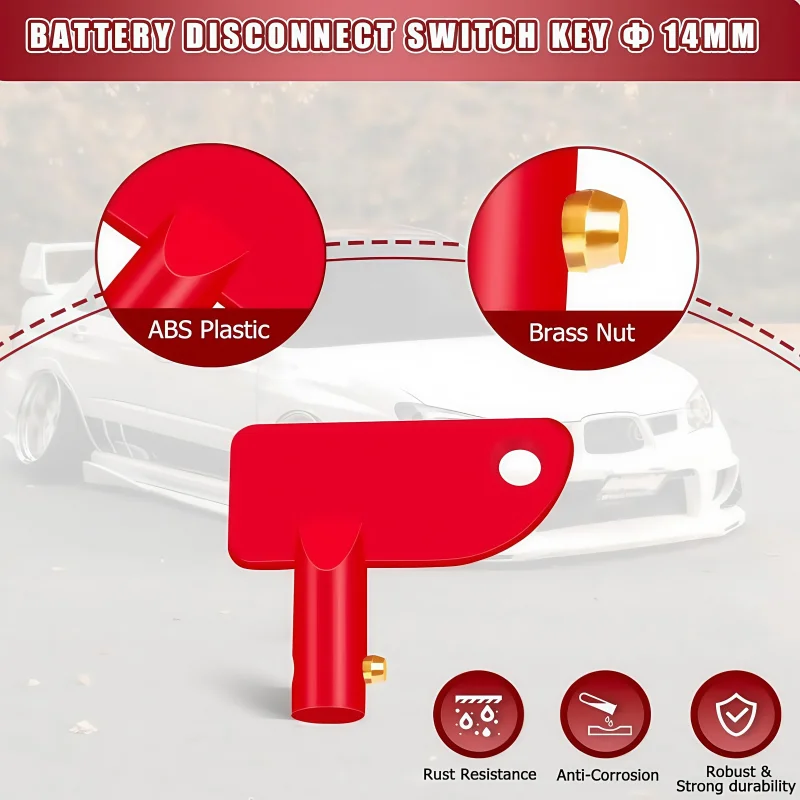 Mini Battery Kill Switch Key, Battery Disconnect Isolator Power Cut Off Switch Keys for Marine, Car, Truck, ATV, RV, Boat