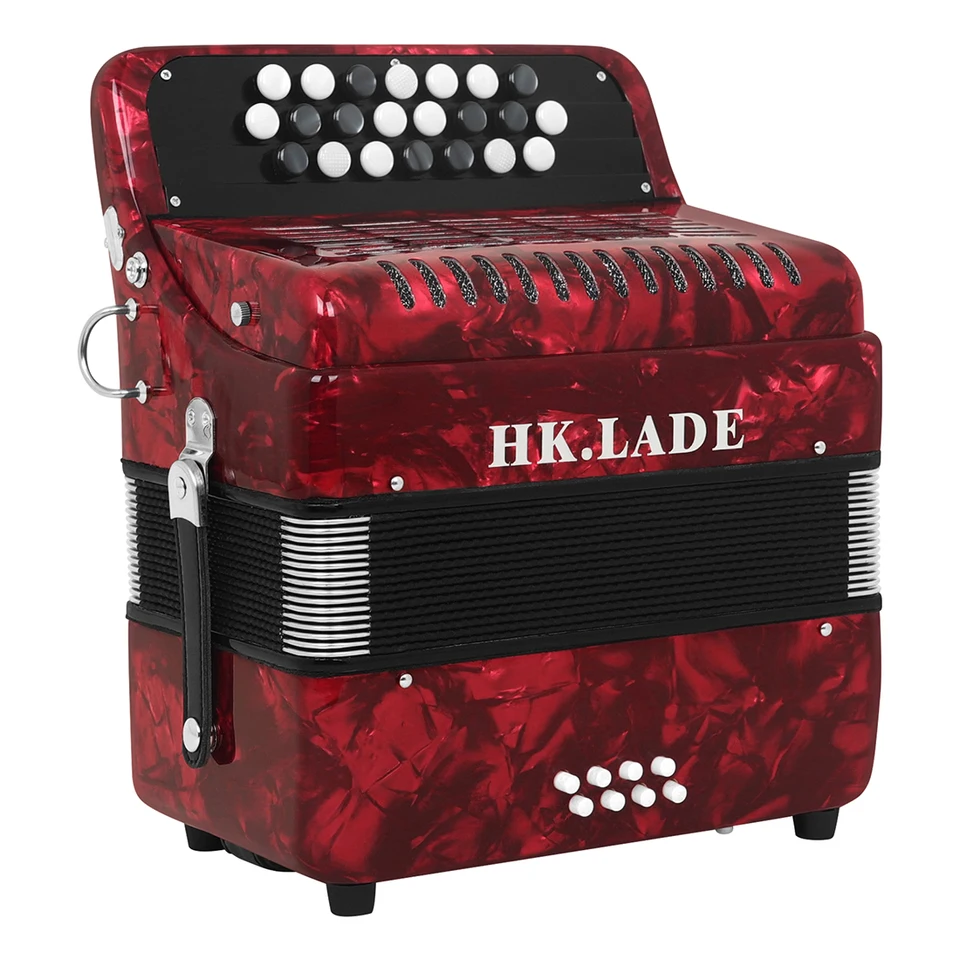 HK · LADE AH-10 Red 22 Key 8 Bass Key Button Accordion