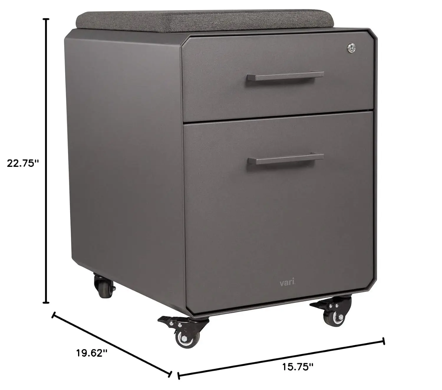 Storage Seat, 2 Drawer Mobile Filing Cabinet for Under Desk Storage, Removable Seat Top, for Home or Office, Lockable Drawer