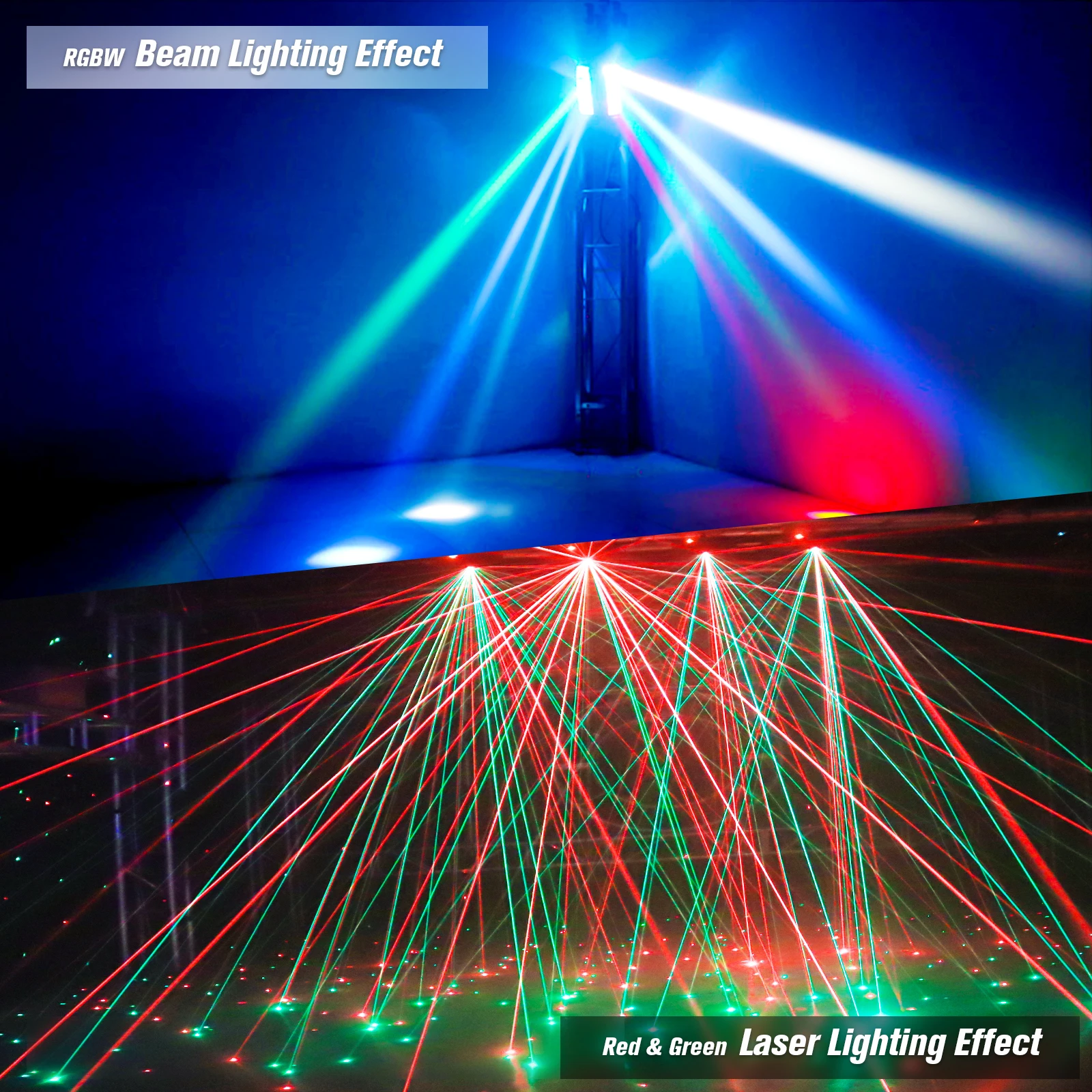 2PCS Mini Spider Light Moving Head Light RGBW LED Beam Effect Lights DMX Stage Lighting for Disco Party Concert Wedding Theater