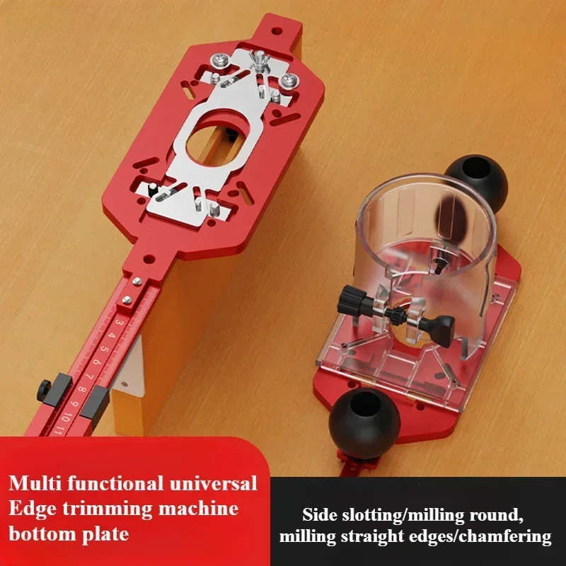 3-in-1 Edge Trimming Machine Bracket Aluminum Alloy Multifunctional Milling Round Slotting Base Woodworking Circle Cutting Jig