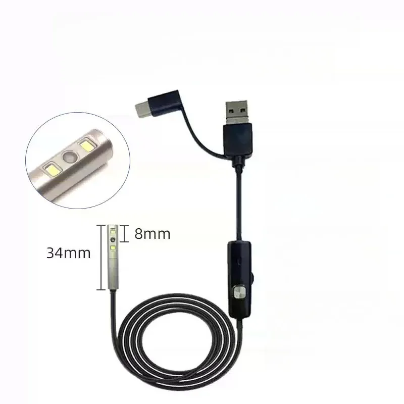Everbright Store 6mm Single Side Mirror Endoscope high definition Visual Probe Auto Repair Camera USB Android