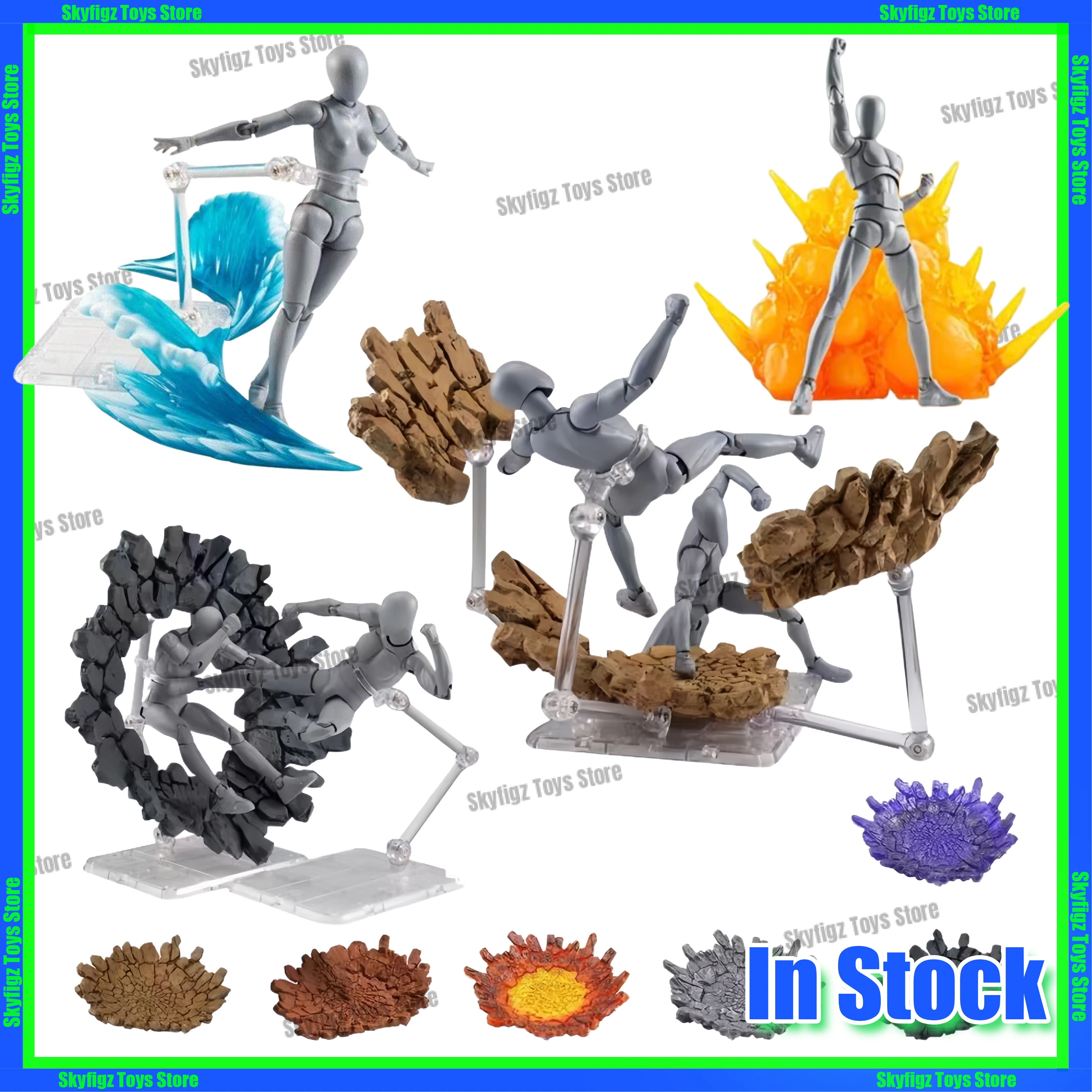 En Stock figura de acción Fissure quema explosión llama humo onda efecto especial escena DIY accesorios modelo soporte juguete
