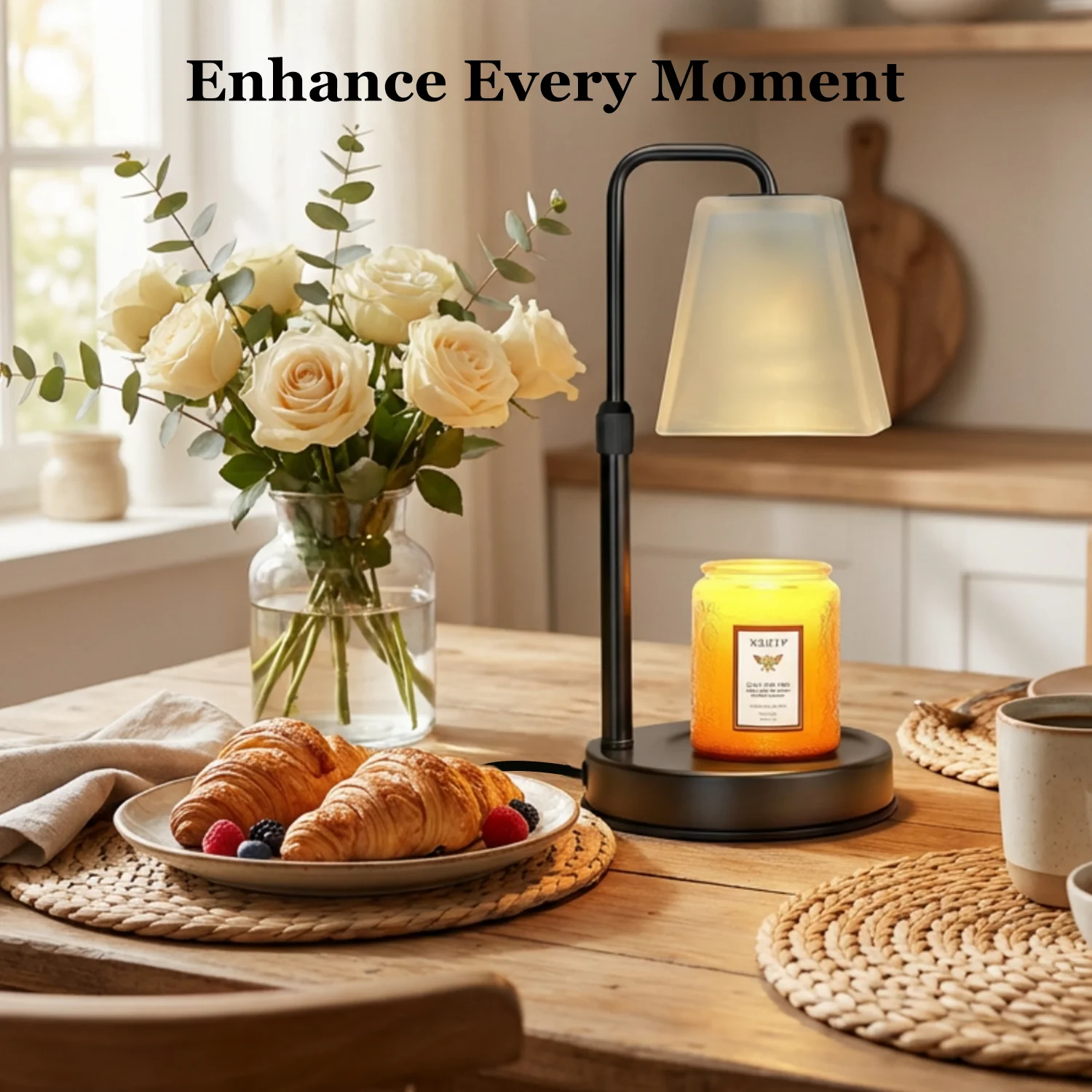 

Premium Candle Warmer Lamp with Smart Switch — Frosted Glass Shade, Stepless Dimming, Auto Timer, Top-Down Scent Diffuser gifts