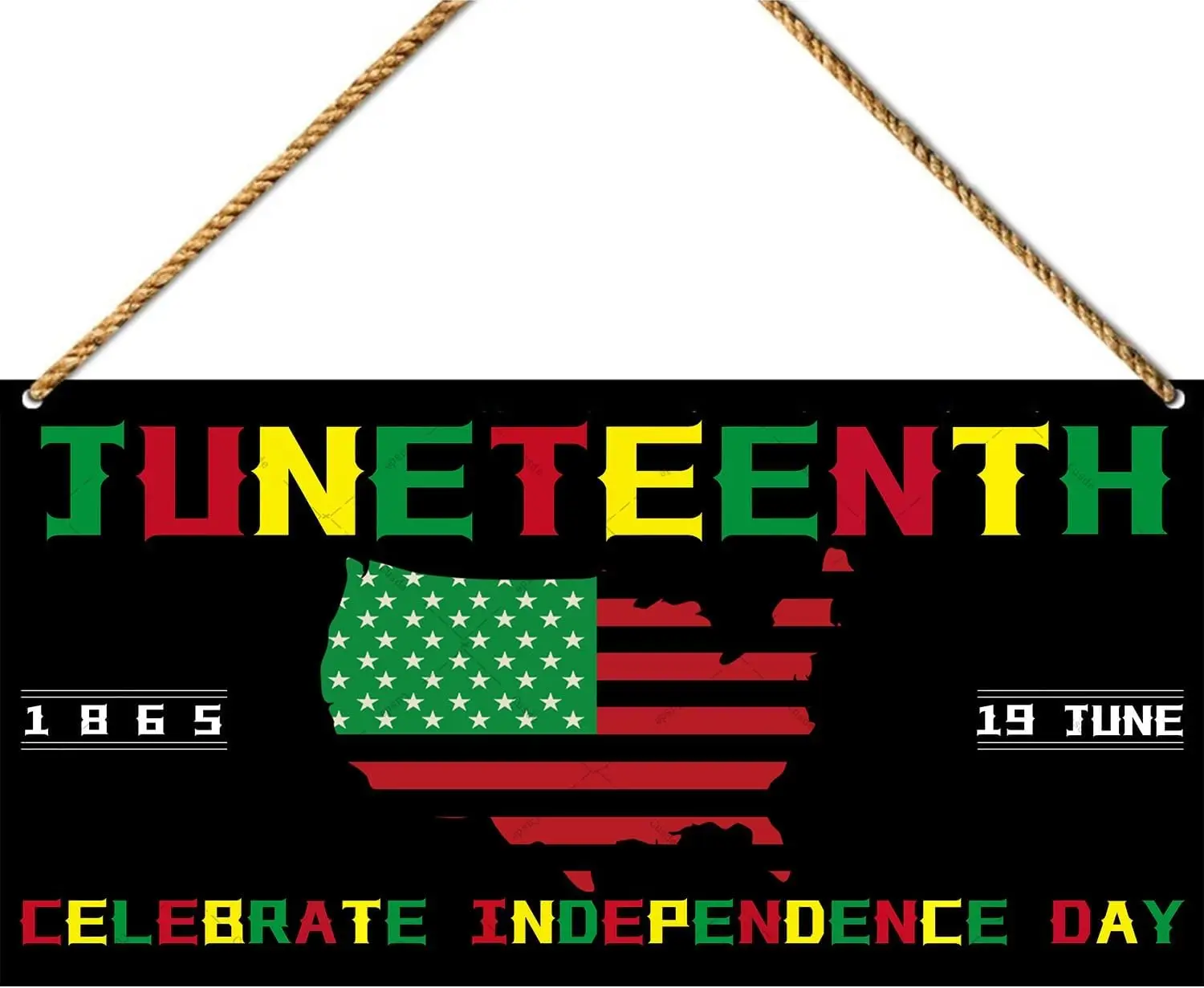 Juneteenth Decorations June 19th 1865 Hanging Wood Plaques Door Sign African Afro American Emancipation Independence Day Freedom