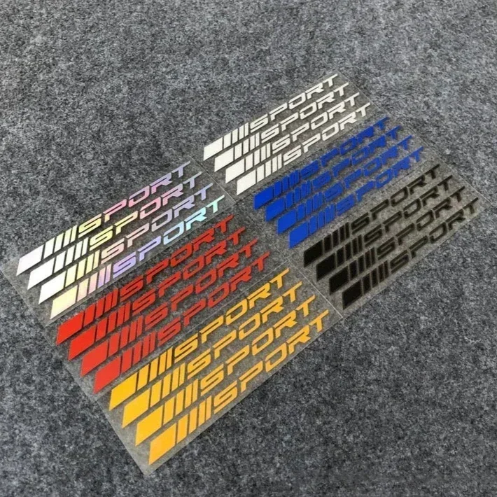 Pegatinas de coche de moda, 4 piezas, llantas de ruedas, carreras deportivas, pegatinas decorativas de rayas DIY, emblema, estilo de coche, SUV, accesorios para camiones