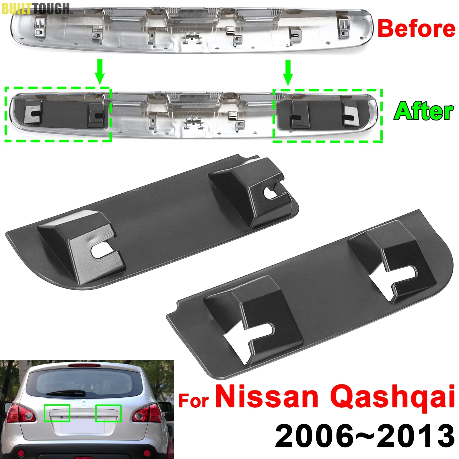For Nissan Qashqai Dualis Car Tailgate Boot Handle Repair Snapped Clip Kit Clips 2006 2007 2008 2009 -2013 90812JD20H 90812JD30H