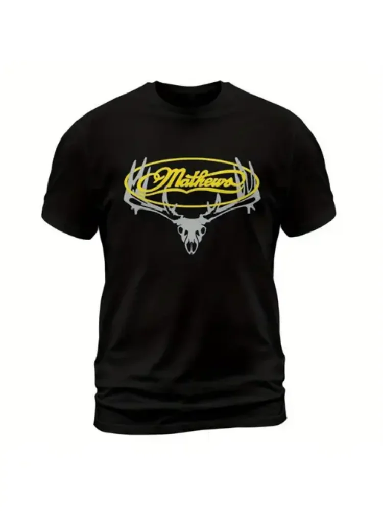 

[MathewsArchery | Cotton] Mathews Archery Men's Black Cotton T-Shirt | Athletic Fit, Round Neck, Non-Transparent, Hand Washabl