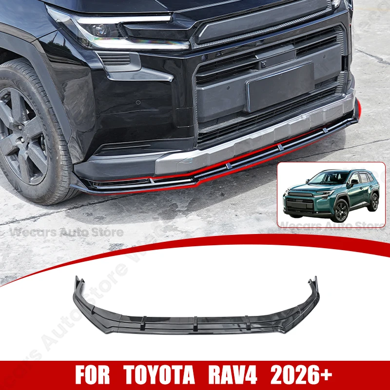 

For Toyota RAV4 XA60 2026+ Front Bumper Lip ABS Material Sport Bumper Spoiler Body Kits Exterior Upgrade Modified Auto Parts