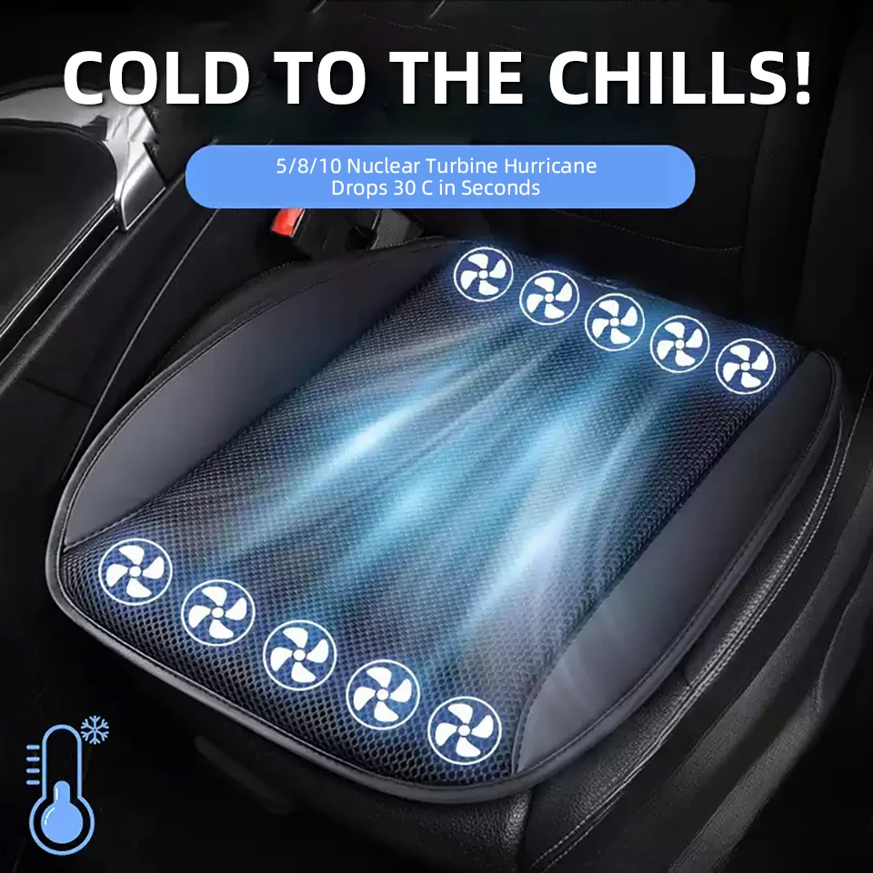 Car Seat Summer Cool Air Seat Cushion USB Car Cooler Seat Cover With 5/8/10 Fan Three Wind Adjustment Seat Pad For Car Office view 2