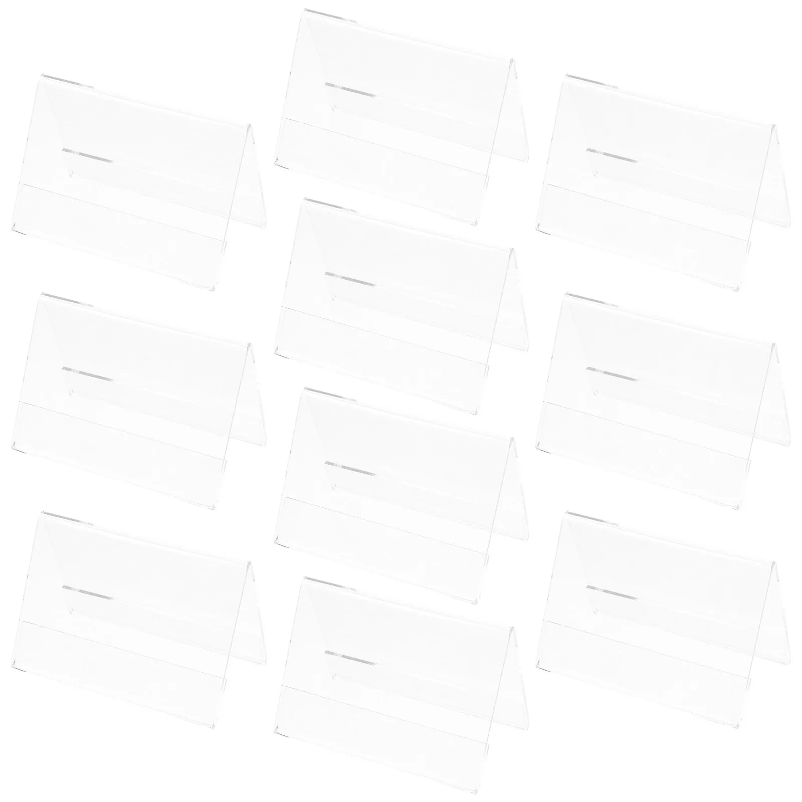 

10Pcs Meeting Name Badge Holder Clear Acrylic Triangular Name Card Display Stand for Conferences Training Exhibitions Dual