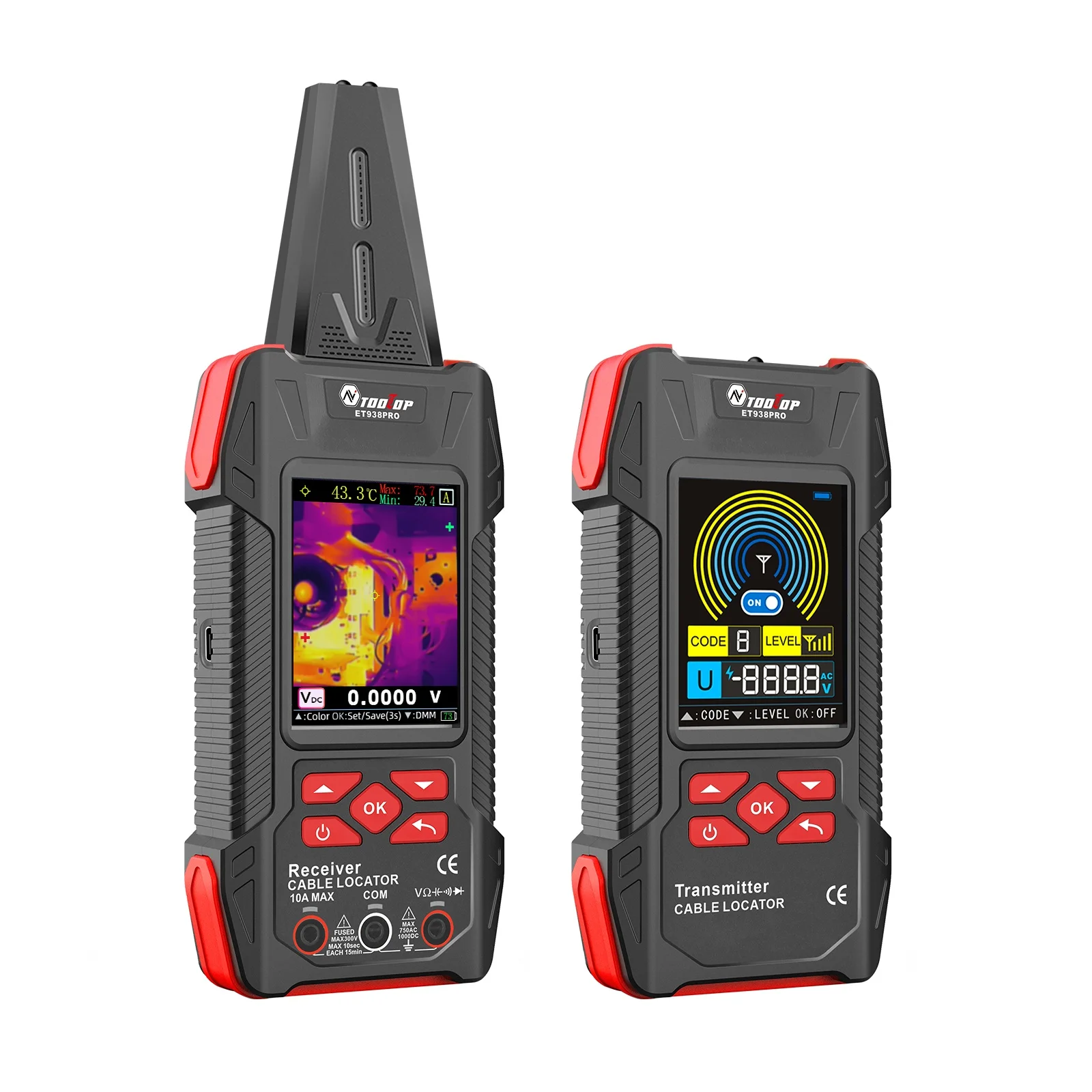 TOOLTOP Underground 400V Cable Locator ISR Thermal Imaging Camera 240*240 Resolution 3.2-Inch Display 60000 Counts Multimeter