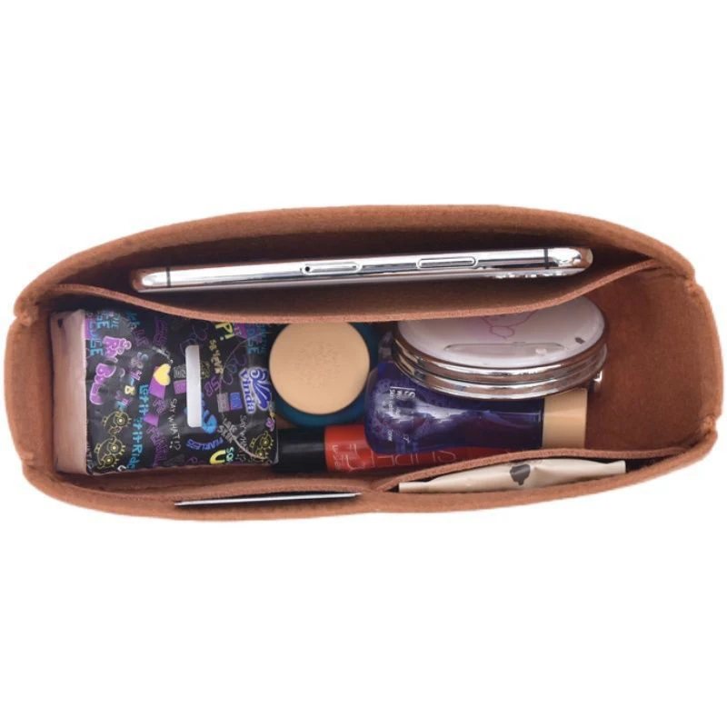 Customize Portable Purse Organizer Storage Insert Bag Shaper Felt Women Tote Cosmetic Up Inner Pouch Lining Fit For LOOP In Bag