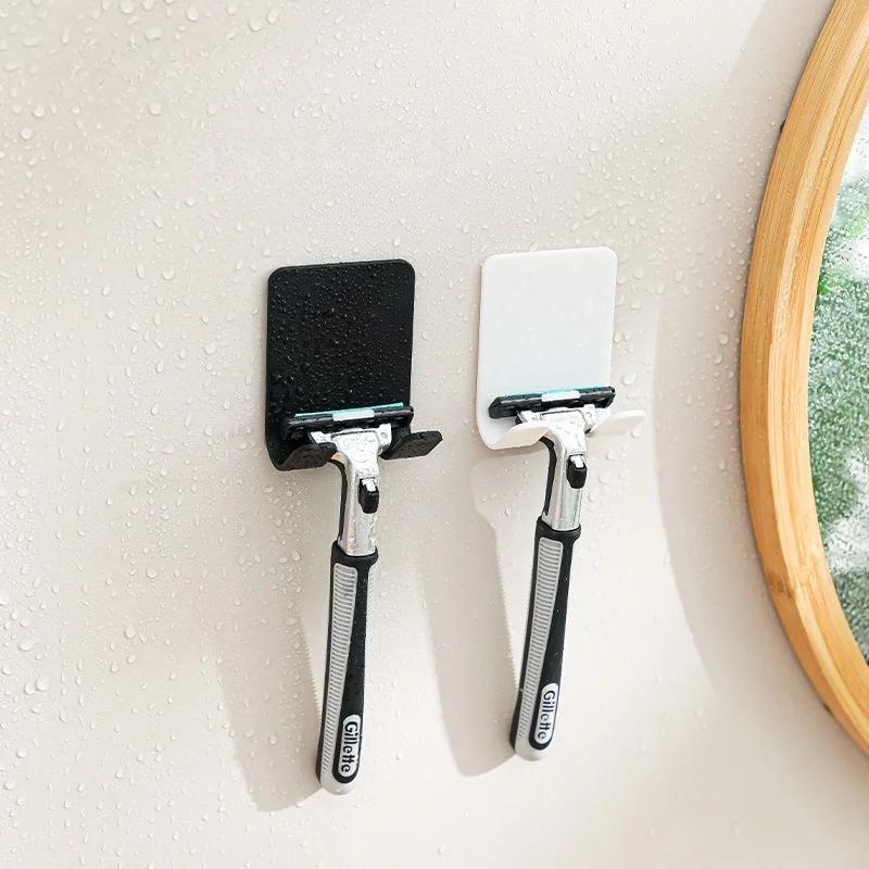 1/2/4PCS Adhesive Razor Holder Wall Mounted Bathroom For Shower Hook Rack Shaver Holder Plastic Hook Holder Razor Rack