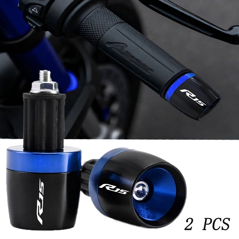2pcs Motorcycle CNC Handle Bar Handlebar Grips Cap End handle Plugs cap Accessories For Yamaha YZF R15 V2 V3 ABS