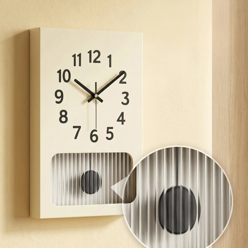 Rectangular Pendulum Clock Scratch-resistant Silent Wall Clocks Eco-friendly No Drilling Required Nordic Minimalist Home Decor