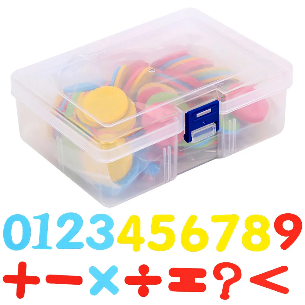 1 Box Of Math Teaching Appliance Colorful Round Discs Counting Numbers Calculating Signs Kids Early Learning Math Discs For
