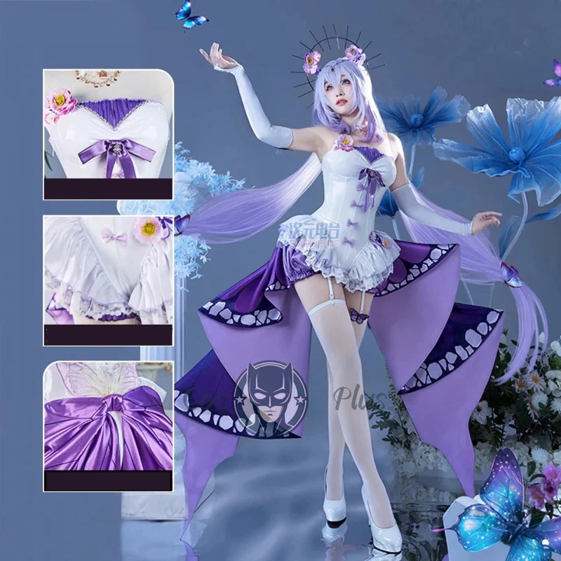 

Game Honkai Star Rail Castorice Cosplay Costume Anime Butterfly Props Dresses RolePlay Uniform Halloween Set for Women Girls