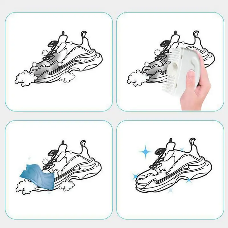 Portable White Shoes Cleaner With Brush Stain Removal Whitening Cleaner Stain For Sneakers Shoe Household Laundry Tools