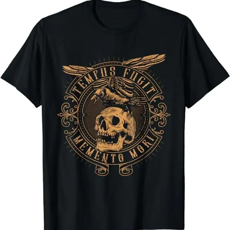 New Limited Tempus Fugit Memento Mori Latin Phrase T Shirt Size S 5Xl