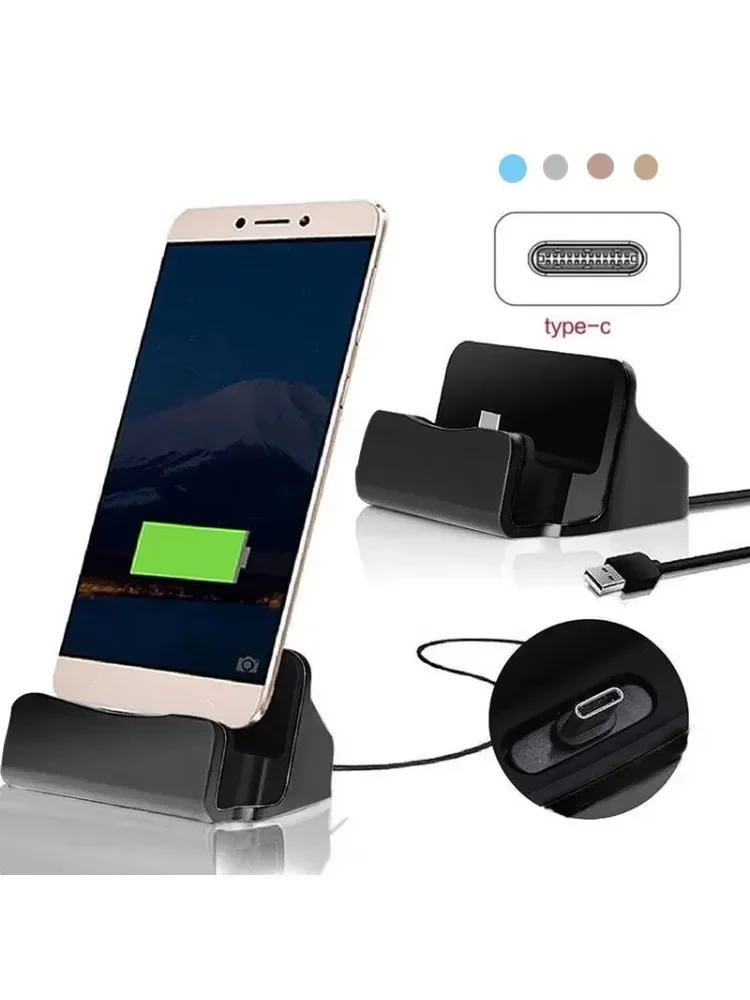 Typ C USB Dock Ladegerät Telefon Halter für IPhone 17 16 15 Pro Max Samsung S24 S25 Cradle Dock Station Schreibtisch Lade Desktop Ständer
