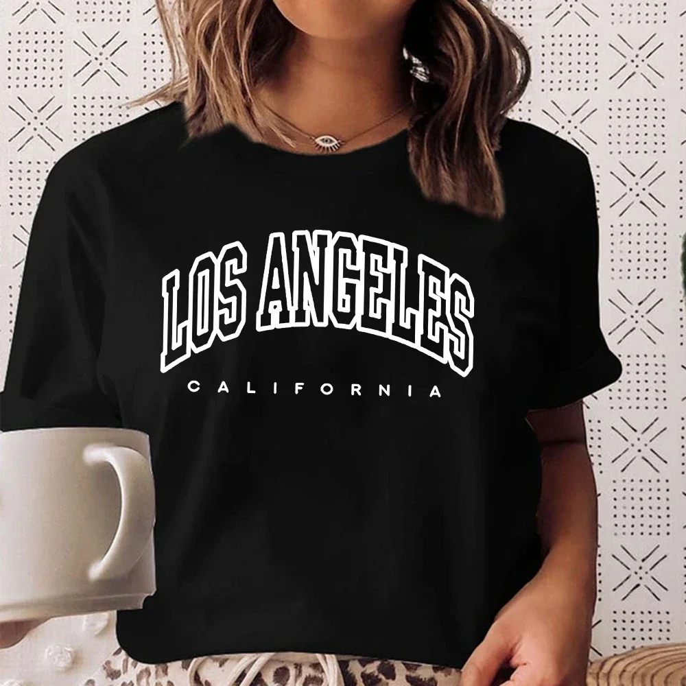 여성용 심플 프린트 티셔츠, 뉴욕 문자 티셔츠, 여성용 패션 티, 블랙 화이트 반팔, 여름 의류