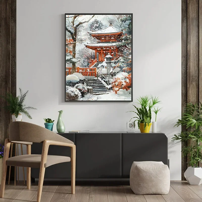 خمر هيروشي يوشيدا مستوحاة المشارك التقليدية اليابانية قرية المشهد حائط لوح رسم الفن غرفة المعيشة ديكور المنزل #4