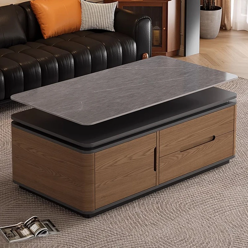 Wood Modern Coffee Table Luxury Storage Designer Books Moving Organizer Standing Side Table Writing Couchtisch Home Furniture
