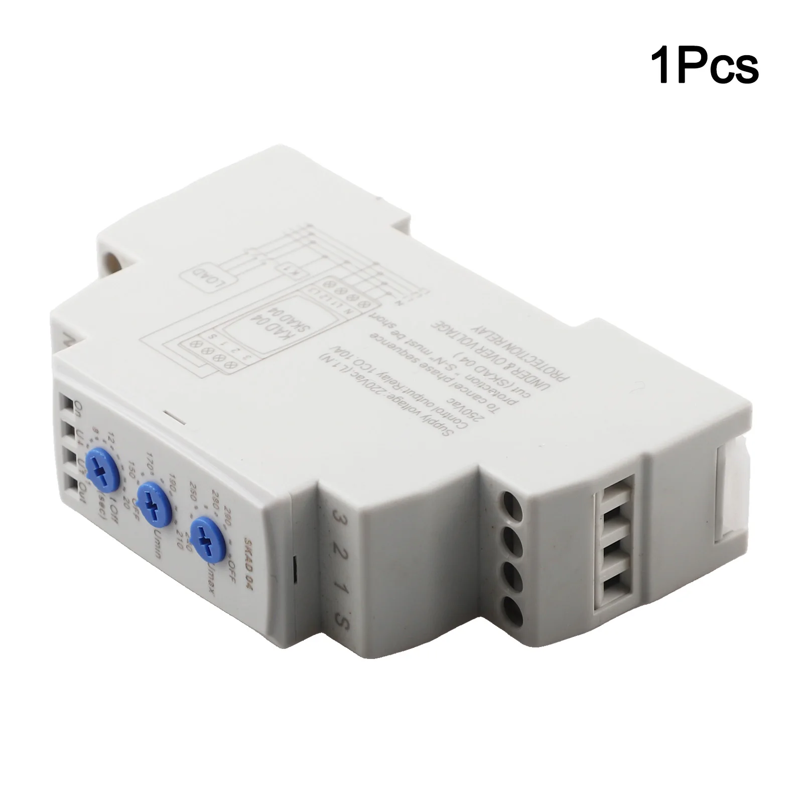 Practical New Protector Undervoltage 220VAC 90*58*22.5mm Adjustable Gray Over Under Voltage Relay Phase Sequences