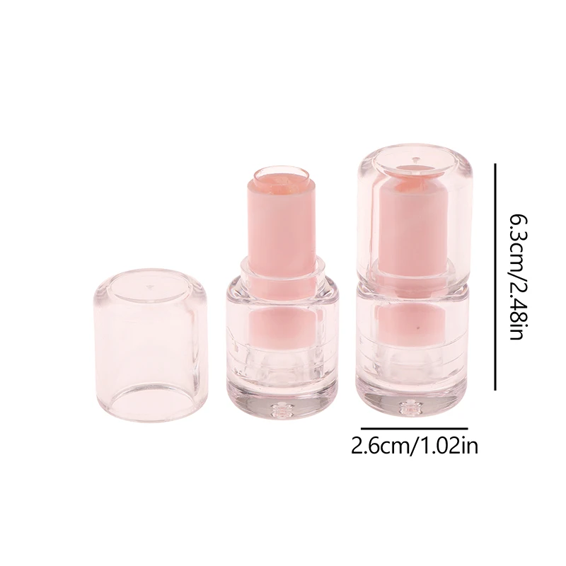 Emballage de maquillage de voyage pour brillant à lèvres, Tubes circulaires semi-transparents vides pour baume à lèvres, conteneur de stockage de rouge à lèvres, 3.5ml