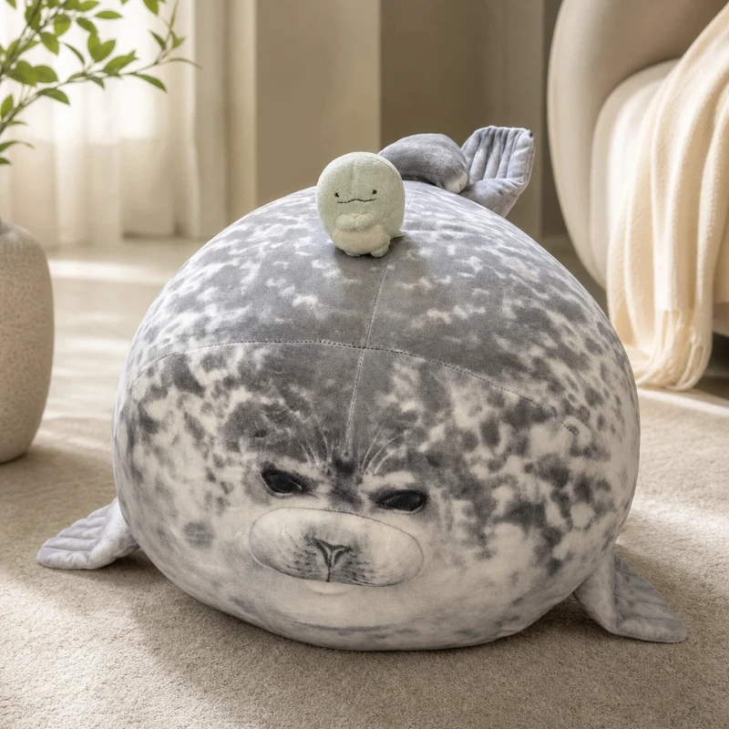 New Spot Simulation Seal Animal Pillow Plush Toy Ugly Doll Interior Decoration Sofa Pillow Home Decoration Holiday Souvenirs.
