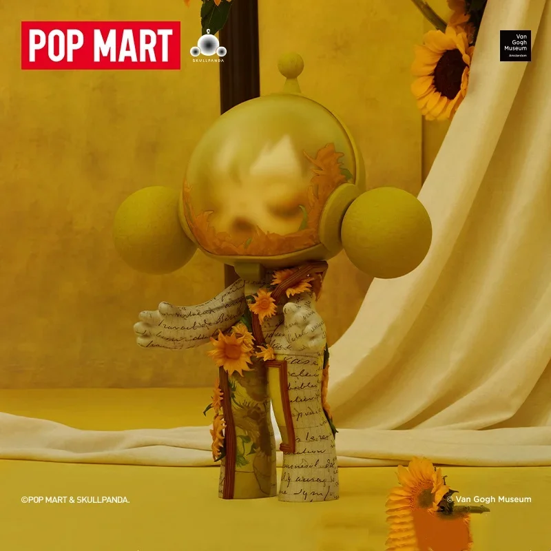 

POPMART MEGA SKULLPANDA 400% Van Gogh Museum Sunflower Series Blind Box Anime Action Figure Guess Bag Ornament Figurines Desktop