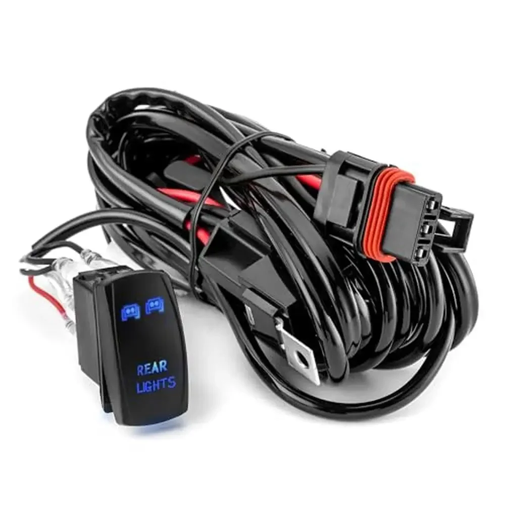 

Rear Light Wiring Harness Kit Polaris RZR General Ranger Pulse Bus Bar 300W 14AWG On/Off Switch Relay Fuse Kit LED Compatible