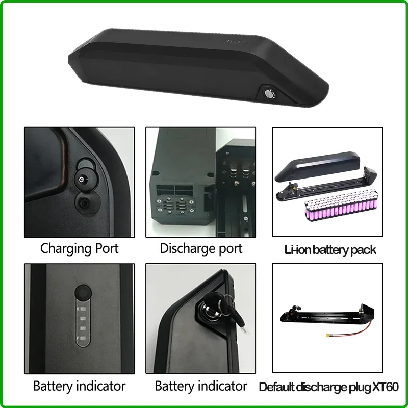 Original 18650 EBike Battery 48V 52V 17.5Ah 20Ah 25Ah 30Ah Polly Hailong Cell Pack for Electric Bicycle 250W 350W 500W Motor view 4