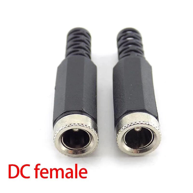 100x 5.5x2.1mm DC female Jack Extension cable cord adaptor connector For Cctv Camera System Jack Plug Adapter D6