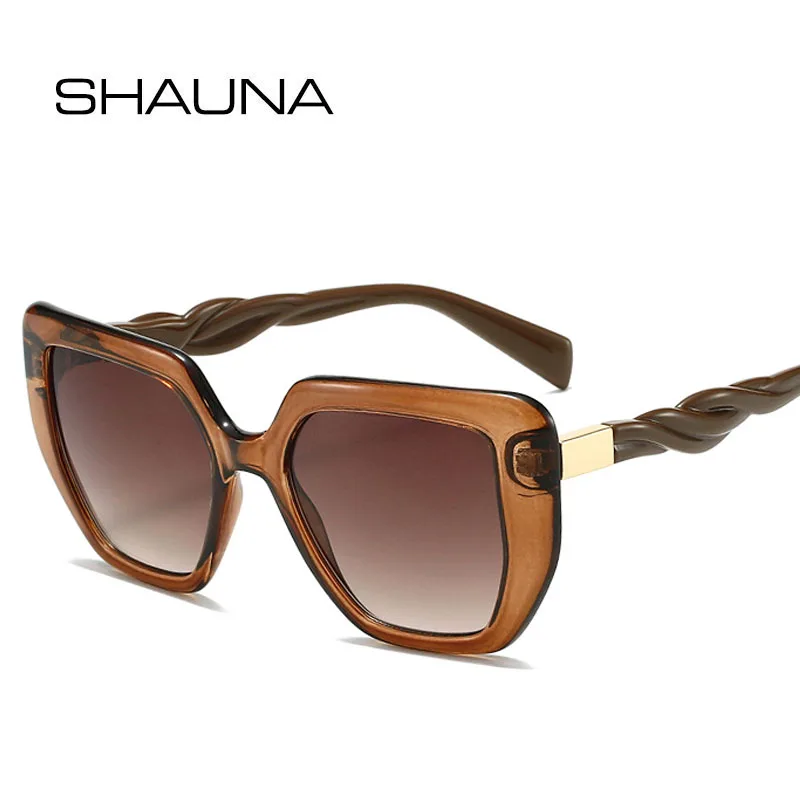 

SHAUNA Негабаритные модные солнцезащитные очки с квадратным градиентом для женщин UV400