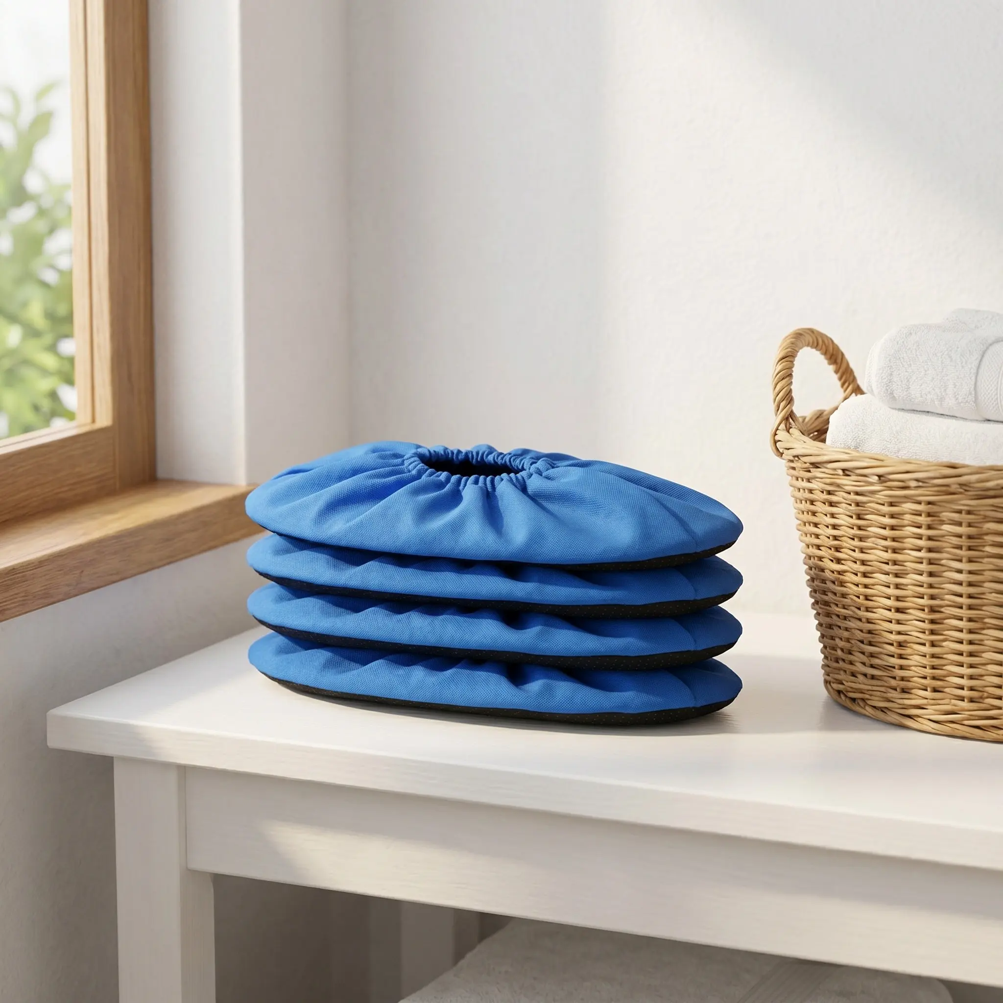 3Pairs Heavy-Duty Washable Shoe Covers Non-Slip Dustproof Breathable Floor-Safe Indoor Shoe Covers for Home Workshop Cleanroom