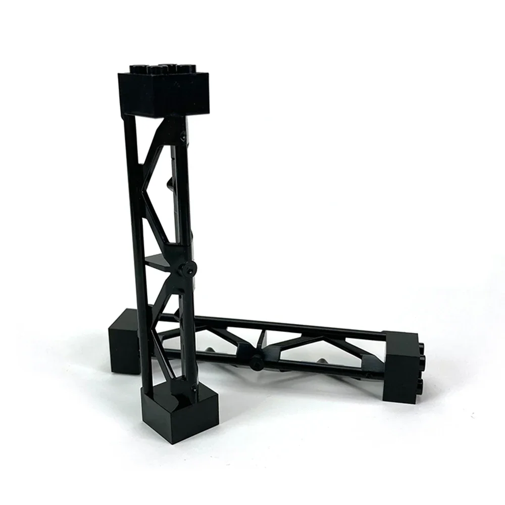 10pcs Black Support Girder Triangular 2x2x10 Column Train Track   MOC Building Block Part Compatible legoeds MOC 58827 95347